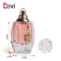 Flacon de parfum ovale en verre de 50 ml avec pompe pulvérisatrice, estampage à chaud, emballage carton, vide, rechargeable, orange rose, OEM/ODM, vente en gros Devi