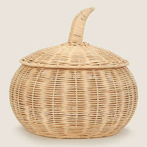 Handmade Rattan Pumpkin Basket <b>Halloween</b> Decor Rustic Fall Festival <b>Ornament</b> For Home Party Seasonal Display Made In Vietnam - Product Image 4