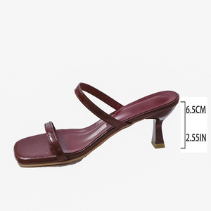 Sandalias de Tacón Alto con Punta Cuadrada para Verano, Elegantes, Novedad, Tallas Grandes, para Mujer, Sandalias de Moda - Product Image 6