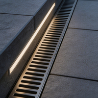 Luminaire LED linéaire encastré en acier inoxydable pour sol, anti-éblouissement, IP65, pour extérieur, allée, aménagement paysager, éclairage de sol