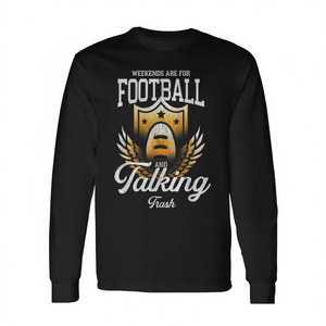 T-shirt humoristique à manches longues pour les week-ends, pour le football et les conversations sur le football - Product Image 2