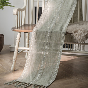 Nappe de gros Summer <span class=keywords><strong>Anne</strong></span>'s Simple Floral brodé avec pompon pour la maison ou l'hôtel Chemin de table - Product Image 4