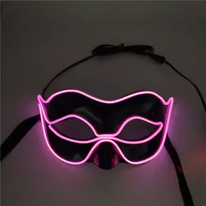 Novedad de 2024, accesorios de fiesta intermitentes inalámbricos alimentados por batería, cable EI luminoso para fiesta, máscara de ojos para Niñas para Decoración