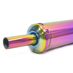 HLMORTO Silenciador de Escape Universal para Motocicleta de Carreras de 60x280mm, 20mm, con Junta, 2 Tiempos, para Motocross, Negro/Rojo E57 - Product Image 3