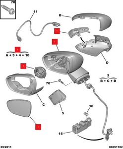 Rétroviseur latéral électrique <span class=keywords><strong>Peugeot</strong></span> <span class=keywords><strong>308</strong></span> neuf OEM gauche/droite 1610188280/1610188380 - Product Image 6