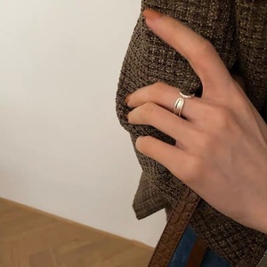 S925 Silver Geometric <b>Open</b> <b>Ring</b> For Women Minimalist Plain Band Everyday Wear - Product Image 3