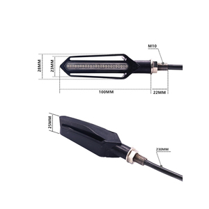 Clignotants LED universels Autodragons IP67 12V, 24 LED dynamiques à défilement ambre pour moto - Product Image 4