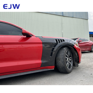 Kit de Carrocería EJW 2015-2017 para <span class=keywords><strong>Mustang</strong></span>, Guardabarros de Fibra de Carbono Negros, 100% Compatible, Diseño Perforado Especial Modificado, Nuevo - Product Image 3