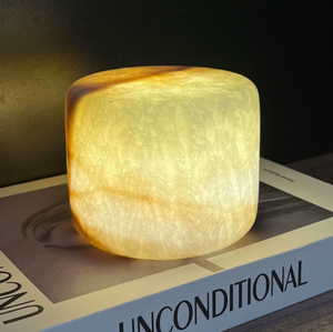 Marbre naturel personnalisé pour la décoration du salon, table en marbre de luxe pour la maison, lampe de lecture LED en marbre naturel, éclat chaud - Product Image 3