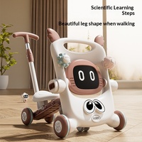 Marche-bébé multifonction 8 en 1, aide à la marche éducative avec musique et lumières, design anti-jambes en O, plateau repas, poignée de poussée, capacité de charge de 10 kg
