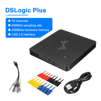 Analyseur logique DSLogic Plus 16CH avec taux d'échantillonnage USB 2.0 400MHz Kit de débogage de mémoire matérielle 256Mbits