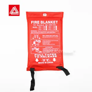 Fabricant Vente en gros Profession Blanc 1m x 1m Fibre de verre Réutilisable Emergency Prepared Hero Home Kitchen Fire Blankets