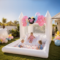 Château gonflable commercial personnalisé avec toboggan et piscine à balles, structure gonflable en PVC pour location de fêtes d'enfants et jardin