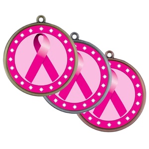 Forniture personalizzato personalizzato smalto morbido rosa medaglia mondiale del cancro al seno per le donne