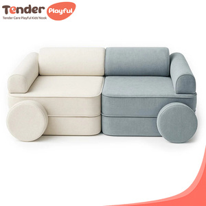 Canapé de Jeu Modulable Tendre et Ludique pour Enfants, Ensemble Canapé en Mousse 6 Pièces pour Salle de Jeu de Tout-Petits - Product Image 1