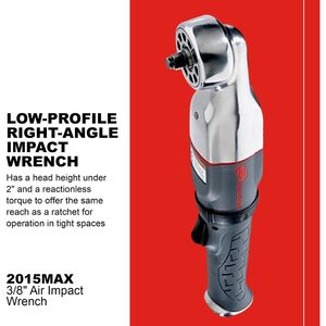 Clé à chocs pneumatique Ingersoll Rand 2015MAX 3/8 po à angle droit, couple de rotation inversé max. de 180 pi-lb - Product Image 2