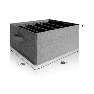 Hot Sale Collapsible Wardrobe Clothes Organizer Divider 7 Grids Jeans <b>Storage</b> Box Washable Fabric <b>Storage</b> Boxes & <b>Bins</b> Linen - Product Image 3