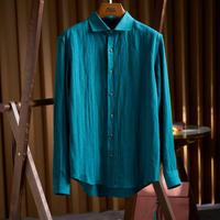 Kemeja Pria Linen Rami Murni 100% Bernapas, Lembut, Sudah Dicuci, Anti Susut, Pakaian Pantai Musim Panas, Ringan, Kasual, Kerah Kancing, Lengan Panjang