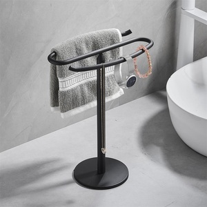 Porte-serviettes mural noir en fer doré pour hôtel, salle de bain, lavabo, cuisine, barre à serviettes moderne à suspendre pour comptoir domestique - Product Image 1