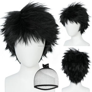 Perruque synthétique noire Uchiha <span class=keywords><strong>Sasuke</strong></span> <span class=keywords><strong>de</strong></span> 15 cm, courte et droite, <span class=keywords><strong>de</strong></span> haute qualité, résistante à la chaleur, pour cosplay d'anime (Jambalaya) - Product Image 1