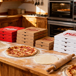 Caja de Pizza Corrugada Biodegradable y Ecológica, Resistente, de Grado Alimenticio, con Diseño Reciclable, Opciones de Logotipo y Tamaño Personalizados - Product Image 5