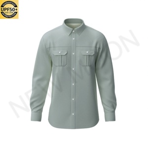 หมวกกันแดด UPF50 ป้องกันรังสียูวี เสื้อตกปลาสีพื้นพิมพ์ลายแบบซับลิเมชั่นสำหรับผู้ชาย - Product Image 3