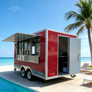 Remolque de Comida Móvil Cuadrado de Fibra de Vidrio y Acero Galvanizado con Certificación DOT CE, Equipado para Hot Dogs, Pizza y Papas Fritas - Product Image 1