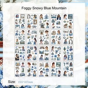 Libro de Pegatinas Decorativas de la Serie de Poesía de Cuatro Estaciones - Juego de 4 Pegatinas Autoadhesivas de PET con Paisajes de Temporada - Product Image 6