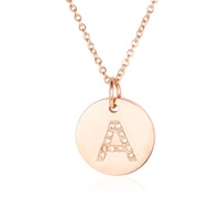 2024 vente chaude collier de lettre initiale en acier inoxydable à graver personnalisé pour personnalisé
