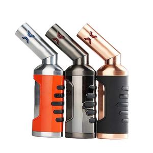 Encendedor de Butano Recargable Electrónico de Metal con Logotipo Personalizado, Cabeza Móvil para Cigarrillos, Camping al Aire Libre, Venta Directa de Fábrica - Product Image 1