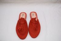 Sandales élégantes à talon bas pour femme Moroccan Soul, en raphia, à enfiler, avec doublure en cuir véritable anti-odeur, pour l'extérieur