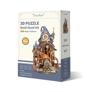 Tonecheer Solo al por mayor Plataforma Mágica Desmontable con Tren, Kit de Rompecabezas 3D de Madera con Múltiples LED para Rincón de Lectura, para Tiendas de Modelismo y Regalos de Fantasía - Product Image 5