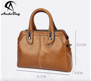 AndoBag <b>Large</b> Capacity <b>Handbag</b> for Women Fashion Genuine Cow Leather Shoulder Bag European American Retro Crossbody Bags YLG638 - Product Image 2