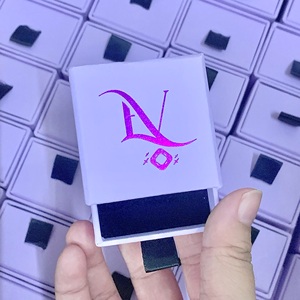 맞춤 여성 보라색 작은 미니 귀걸이 종이 포장 반지 보석 상자 - Product Image 3