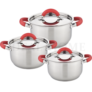 Juego de ollas y sartenes de cocina personalizadas con mango de silicona, ollas para sopa al por mayor, juego de ollas de acero inoxidable - Product Image 2