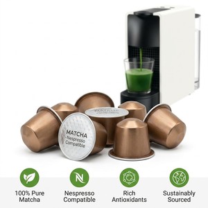 Cápsulas de Matcha Natural Puro Compatibles con Nespresso, Paquete de 10 Unidades - Product Image 1