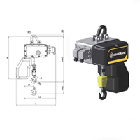 Palans électriques à chaîne NCH1 type F 250 kg avec chariot de levage pour grue à déplacement 1Fall 8/2 m/min 0,75/0,18 kW