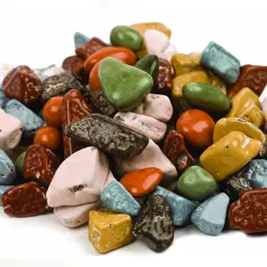 Halal/kosher 1kg Bulk pure cocoa butter pebble shape milk chocolate stones candy beans