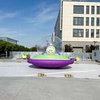Globo Inflable con Forma de Extraterrestre de Dibujos Animados, con Iluminación LED, Publicidad Inflable con Forma de OVNI para Exteriores