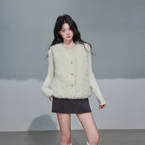 Manteau en fausse fourrure d'hiver personnalisé, blanc, fait main, <span class=keywords><strong>sans</strong></span> manches, pour femmes - Product Image 3