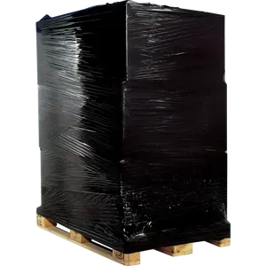 Makul fiyat ambalaj malzemesi şeffaf plastik LLDPE siyah palet sarma lojistik için ambalaj streç filmi streç