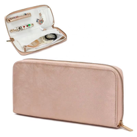 Étui à bijoux en cuir PU pour femme, organiseur de voyage, mini sac à fermeture éclair personnalisé