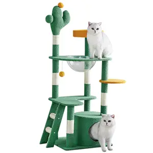 Cat Scratching Board Wood Sisal Pets Cats Climbing Posts Cactus Cat Trees
