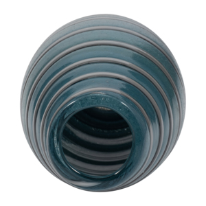 Elegante Vaso in Vetro Ovale con Design a Strisce per Arredamento Soggiorno Capri - Product Image 5
