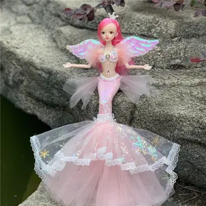 Colorido sirena muñeca niña juguete princesa niños cumpleaños regalo dibujos animados disfraz vestir Juguetes