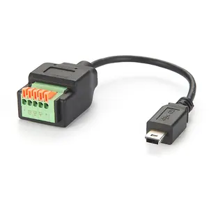 公迷你USB 2.0至5针可插拔端子适配器电缆