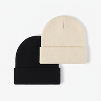 Bonnet d'hiver tricoté en acrylique uni avec revers, pour le ski et l'extérieur, personnalisable OEM, couleur unie, unisexe, camouflage, avec nœuds, vente en gros