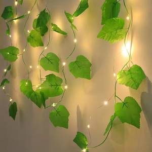Guirnalda <span class=keywords><strong>de</strong></span> hojas verdes artificiales con pilas, luces <span class=keywords><strong>de</strong></span> <span class=keywords><strong>hadas</strong></span> estéticas para dormitorio y decoración navideña para fiestas - Product Image 3