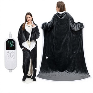 <span class=keywords><strong>Manta</strong></span> Eléctrica de Franela para el Hogar de 130W con Mangas, Capucha y Bolsillo para Pies, Calefacción Inteligente de Temperatura Constante - Product Image 2