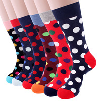 Calzini da Uomo Colorati a Pois, OEM Personalizzati, Calzini Casual in Cotone a Pois, Produzione all'Ingrosso